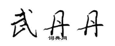 王正良武丹丹行書個性簽名怎么寫