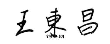 王正良王東昌行書個性簽名怎么寫