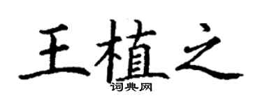 丁謙王植之楷書個性簽名怎么寫