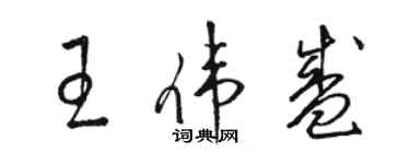 駱恆光王偉盛草書個性簽名怎么寫