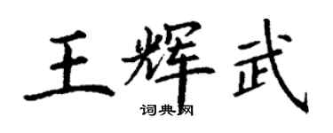 丁謙王輝武楷書個性簽名怎么寫