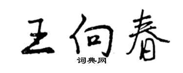 曾慶福王向春行書個性簽名怎么寫