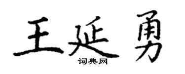 丁謙王延勇楷書個性簽名怎么寫