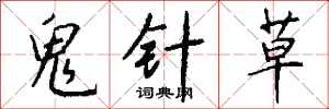 錢沛雲鬼針草行書怎么寫