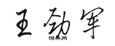 駱恆光王勁軍行書個性簽名怎么寫