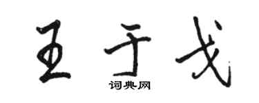 駱恆光王於戈行書個性簽名怎么寫