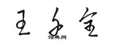 駱恆光王千全草書個性簽名怎么寫