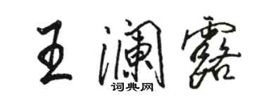 駱恆光王瀾露行書個性簽名怎么寫