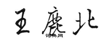 駱恆光王鹿北行書個性簽名怎么寫