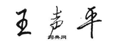 駱恆光王聲平行書個性簽名怎么寫