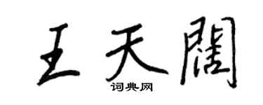 王正良王天闊行書個性簽名怎么寫