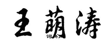 胡問遂王萌濤行書個性簽名怎么寫