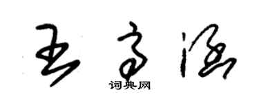 朱錫榮王高涵草書個性簽名怎么寫