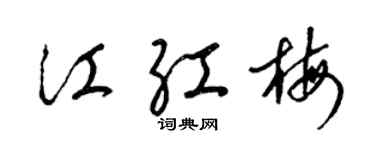 梁錦英江紅梅草書個性簽名怎么寫