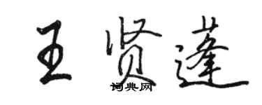 駱恆光王賢蓬行書個性簽名怎么寫