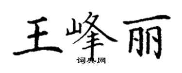 丁謙王峰麗楷書個性簽名怎么寫