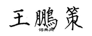 何伯昌王鵬策楷書個性簽名怎么寫