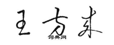 駱恆光王方來草書個性簽名怎么寫