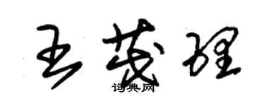 朱錫榮王茂理草書個性簽名怎么寫