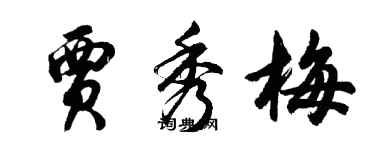 胡問遂賈秀梅行書個性簽名怎么寫