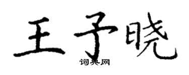 丁謙王予曉楷書個性簽名怎么寫