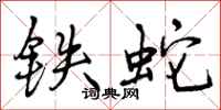 曾慶福鐵蛇行書怎么寫