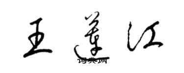 梁錦英王蓮江草書個性簽名怎么寫