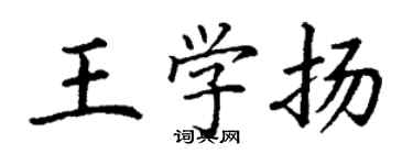 丁謙王學揚楷書個性簽名怎么寫