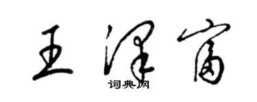 梁錦英王澤富草書個性簽名怎么寫