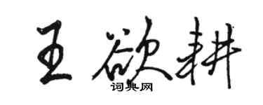 駱恆光王欲耕行書個性簽名怎么寫