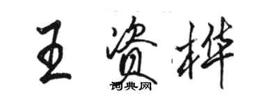 駱恆光王資樺行書個性簽名怎么寫