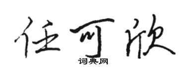 駱恆光任可欣行書個性簽名怎么寫