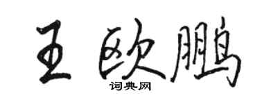 駱恆光王歐鵬行書個性簽名怎么寫