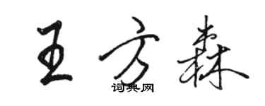 駱恆光王方森行書個性簽名怎么寫