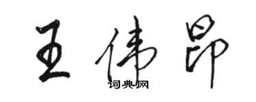 駱恆光王偉昂行書個性簽名怎么寫