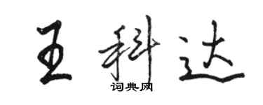 駱恆光王科達行書個性簽名怎么寫