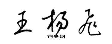 梁錦英王楊飛草書個性簽名怎么寫