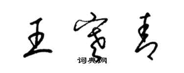 梁錦英王寒青草書個性簽名怎么寫