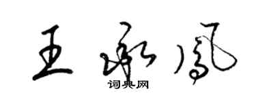 梁錦英王承鳳草書個性簽名怎么寫