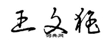 曾慶福王文猛草書個性簽名怎么寫