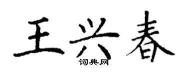 丁謙王興春楷書個性簽名怎么寫