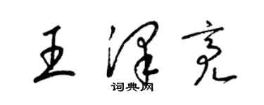 梁錦英王澤亮草書個性簽名怎么寫