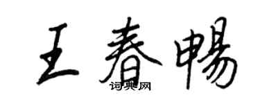 王正良王春暢行書個性簽名怎么寫