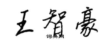 王正良王智豪行書個性簽名怎么寫