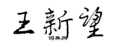 曾慶福王新望行書個性簽名怎么寫