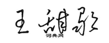 駱恆光王甜歌草書個性簽名怎么寫