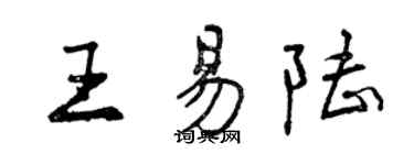 曾慶福王易陸行書個性簽名怎么寫