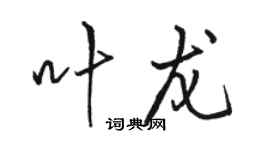 駱恆光葉龍行書個性簽名怎么寫