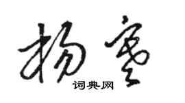 駱恆光楊寒草書個性簽名怎么寫