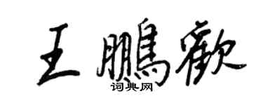 王正良王鵬歡行書個性簽名怎么寫